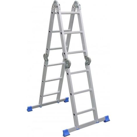 Tubesca Comabi – Échelle articulée 4x3 marches – Multi-positions pour usage intensif – Charge maximale 150 kg – Pliable et compacte (1/5)