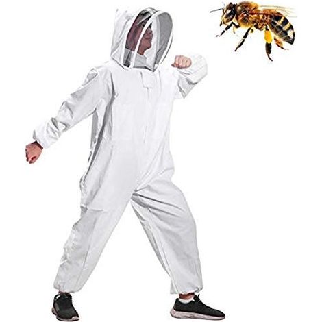 Beekeeping Suit with Full Hood and Veil, Beekeeping Protective Suit, Anti-Wasp Beekeeping Suit Equipment (L) (1/5)