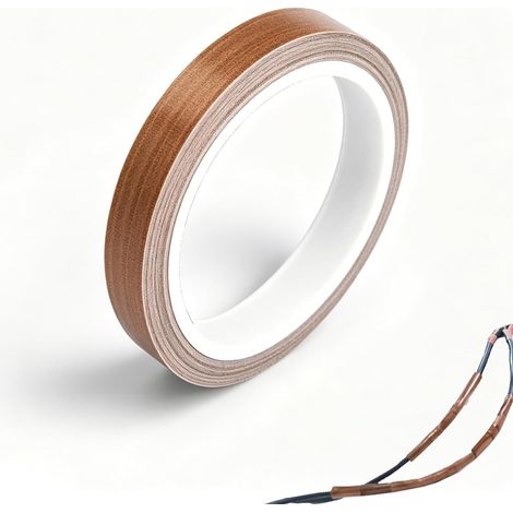 Ruban 5mm x 10M - Épaisseur 0,13 mm - Ruban Adhésif Haute Température Résistant jusqu'à 300°C - Idéal pour la Plomberie et Autres Applications Industrielles (1/5)