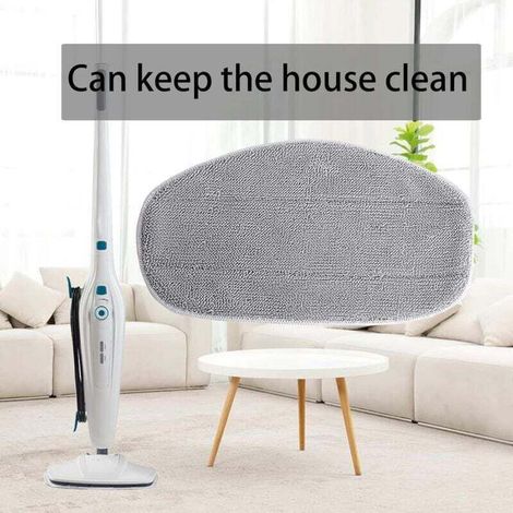5x Housses de rechange compatible avec Leifheit CleanTenso nettoyeur à vapeur, balai vapeur - microfibre, gris (1/4)