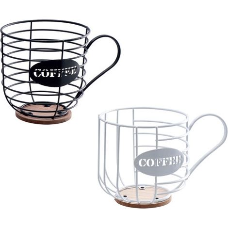 1 Pezzo Portacialde Capsule Caffè in Ferro e MDF 19 x 13 cm 2 Colori (1/2)