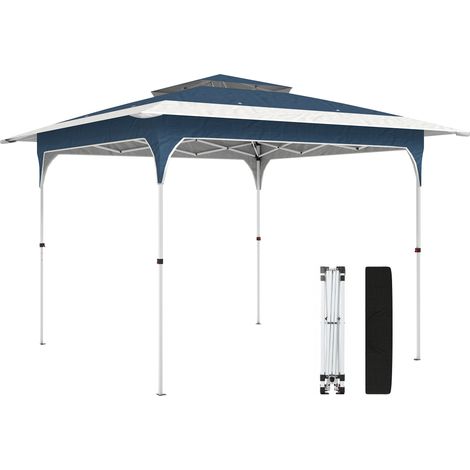 Outsunny 3.5 x 3.5 m Pop Up Gazebo, UPF50+ One-Push Party Tent, Blue