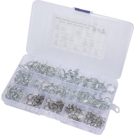 Collier ressort carburant/eau 150 pièces, pour tuyau et câble (1/5)