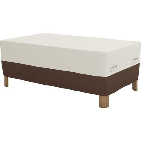 Housse de protection imperméable 210D pour table basse d'extérieur avec sangles de sécurité – Protection UV et neige – Pour jardin, terrasse, balcon, tables basses, 122 x 33 cm, convient (1/5)