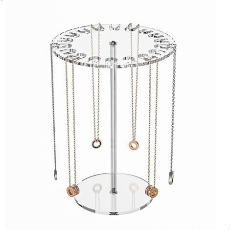 Porte Collier Presentoir Bijoux, Acrylique Porte Bracelet Arrondi Support Bracelet, Rangement Collier Présentoir Bracelet, Arbre a Bijoux pour Colliers, Bracelets (1/5)