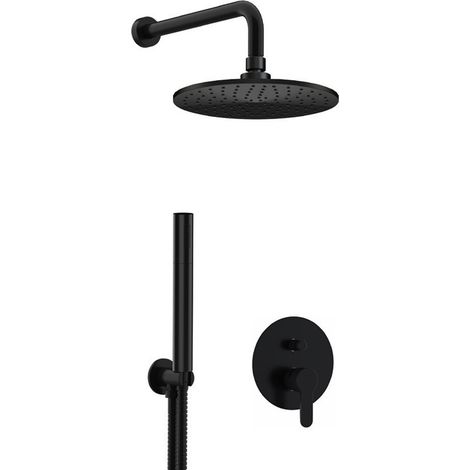 Set doccia minimal completo a incasso nero opaco - Serie Winner Misura soffione: 20 cm (1/3)