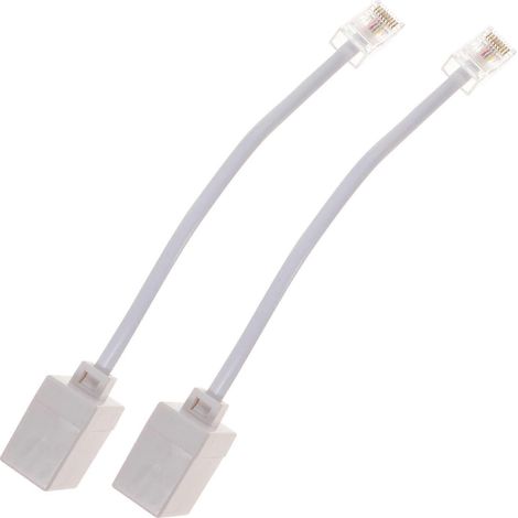 2 adaptateurs RJ11 vers RJ45, câble adaptateur téléphonique vers Ethernet, pour connexion Internet (1/3)