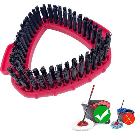 Tête de Brosse à récurer, tête de Brosse de Remplacement pour 1 réservoir, tête de Brosse Rigide Triangulaire, Compatible avec vileda Turbo (1/5)