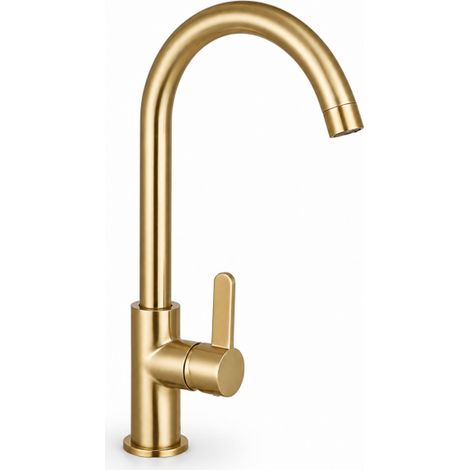 Rubinetto Cucina Oro Satinato Canna Alta Girevole Miscelatore Lavello 94025