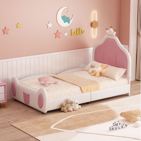 letto 90x200 imbottito bicolore con testiera corona OKMYHOME (1/5)