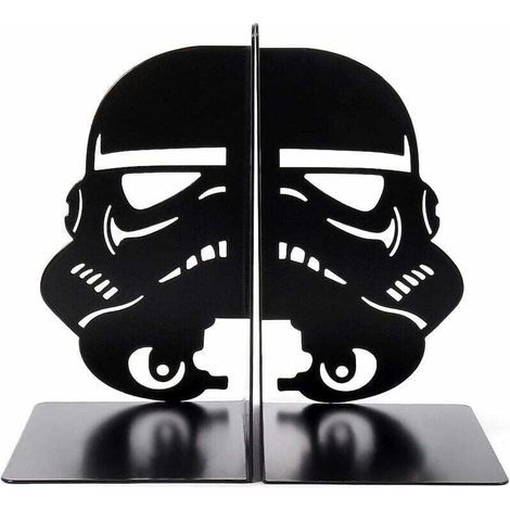 Serre-livres Stormtroopers impériaux, serre-livres masque en métal noir, idéal pour décorer une bibliothèque, serre-livres Stormtroopers robuste, support de bibliothèque Force (1/4)