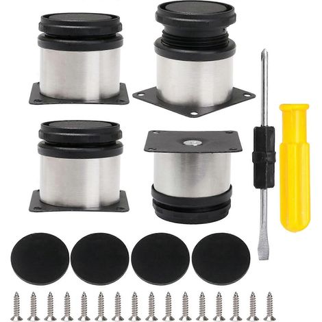 Verstellbare Möbelfüße 50x50mm Edelstahl Runde Schrankbeine für Sofa und Couch 4er-Pack