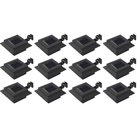 vidaXL Outdoor Solar Lamps 12 pcs LED Square 12 cm Black (1/5)