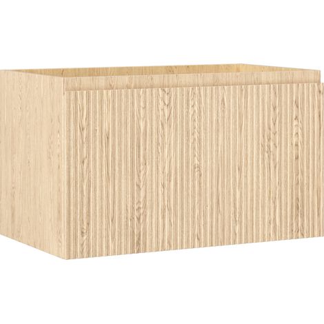 Mexen Rivel mobiletto da bagno sotto lavabo 80 cm, 1 cassetto, scanalato, rovere - 91A20-08047-1-BF81 (1/5)