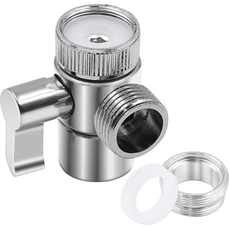 Desviador de grifo de fregadero de cocina de tres vías - Válvula desviadora de aleación de zinc Conn - Adaptador de grifo (versión de aleación de zinc) para inodoros (1/5)