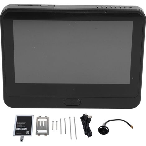 Caméra de judas vidéo HD 1080p sans fil grand angle avec détection de mouvement et écran LCD TFT 4,3 pouces pour la sécurité de votre domicile (noir). (1/5)
