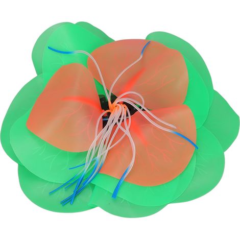 Ornements d'aquarium en Silicone brillant naturellement, plantes de Lotus, décoration d'aquarium pour vert (1/5)