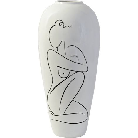 Vase blanc femme élégante finition éclatante - Blanc scintillant (1/4)