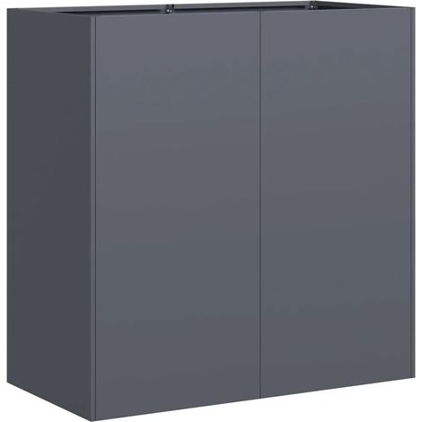 Jardinière moderne extérieure 80 x 40 x 80 cm robuste et esthétique en acier laminé à froid anthracite (1/5)