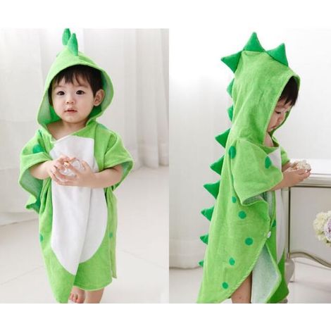 Serviette de bain pour enfants Robe Kids Hooded Beach Swimming Poncho Dinosaur Pattern