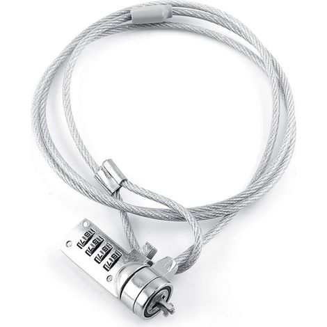 Combinaison de verrouillage de sécurité pour ordinateur portable, chaîne de câble, antivol, mot de passe à 4 chiffres pour ordinateur portable (1/5)