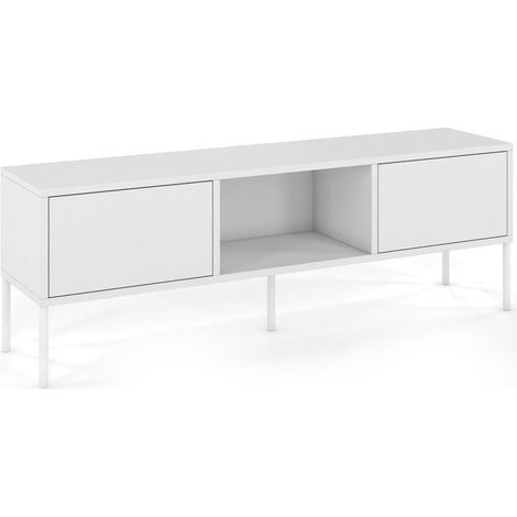 Commode Mirka 130 x 35 x 45 cm Bois - Blanc (1/5)