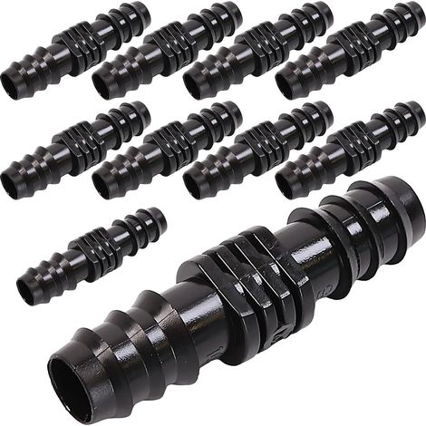 Raccord droit pour tubulures d'égouttage 16mm Coude d'arrosage x10 (1/4)