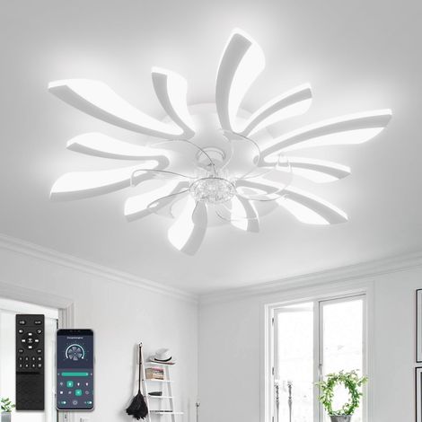 1 Ventilateur De Plafond, 78cm, Lumière Dimmable, 6 Vitesses, Moteur DC Réversible, Pour Chambre Salon (1/5)