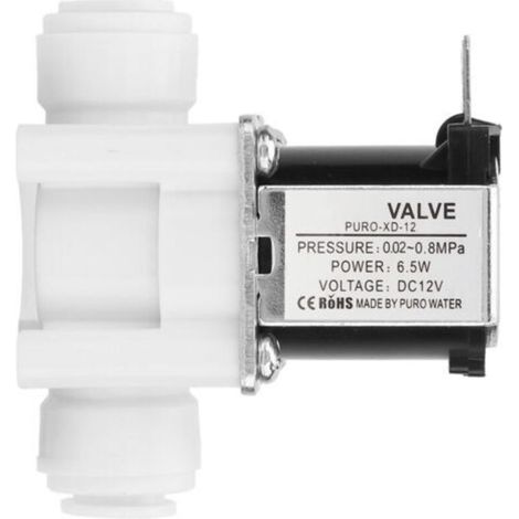 1 x 12V DC-Magnetventil, Kunststoff, Schnellanschluss, normalerweise geschlossen - Crezuo
