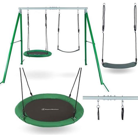 Altalena Bambini - HyperMotion - Doppia - Altezza Regolabile - Carico Fino a 200kg - Metallo