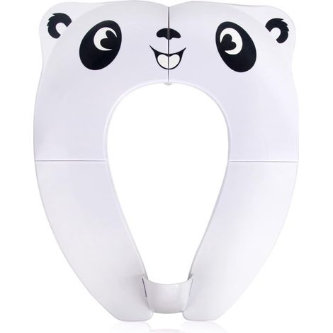 Réducteur de toilettes de voyage pour tout-petits - Réducteur de toilettes imprimé - Housse de siège de toilette - Réducteur de toilettes d'apprentissage antidérapant - Matériau ABS - Motif panda blan (1/5)