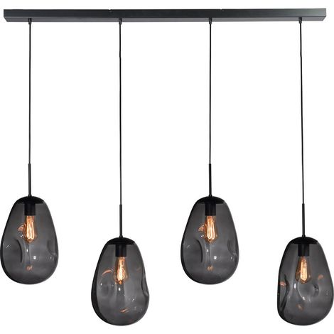 Lampe suspendue Lava 4x verre fumé Ø 22,5cm - 2761-05-130-4-05-60