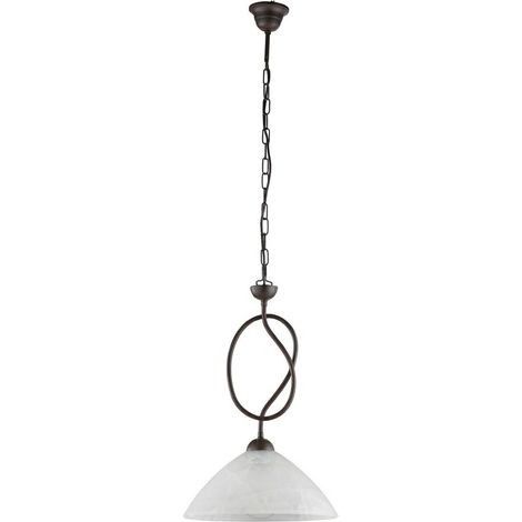 Lampadario Rustico Bistrot 1 Luce Nero e Bianco LuceArt Classic (1/5)