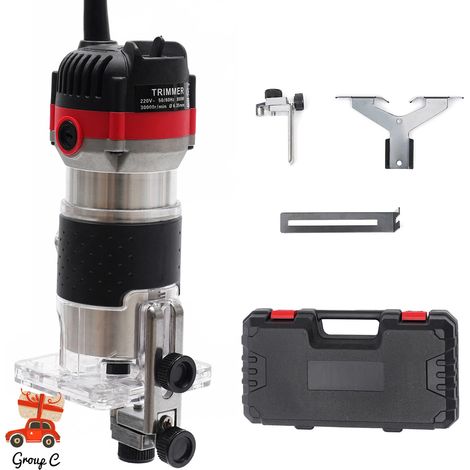 6,35mm(1/4") Elektrische Oberfräse Electric Hand Trimmer Kantenfräse Fräse Holzfräse 800W (1/5)