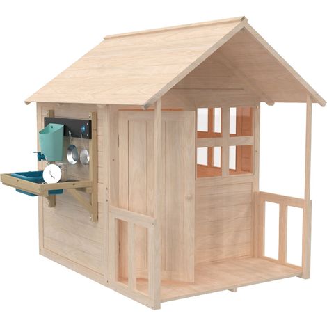 Maisonnette cabane enfant avec plancher - véranda - cuisine BOUTON D'OR COTTAGE en bois FSC®