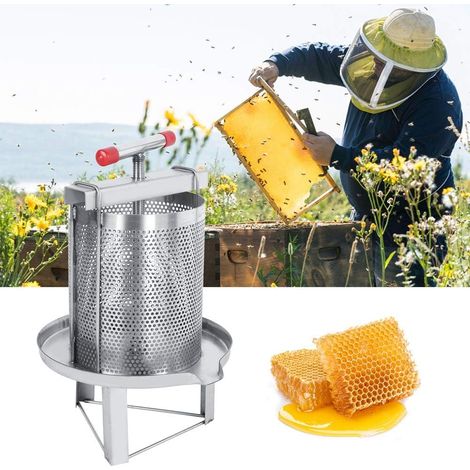 SJLERST Presse à Miel Manuel en Acier Inoxydable Ménage Manuel de Presse à Miel Outil D'apiculture avec équipement de Fabrication de Filtres (1/5)