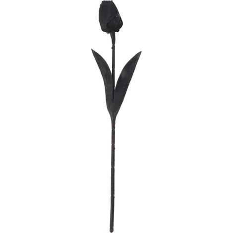 Fleurs de tulipes artificielles, tissu en soie noire, fil de fer, fausse fleur décorative, pour fête de mariage, maison (1/5)