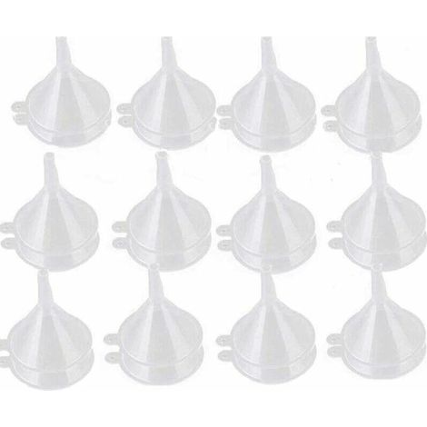 royaluxe - Mini entonnoir en plastique 24 pièces pour remplir de petits échantillons de parfum d'émulsion liquide, bouche plate, (1/4)