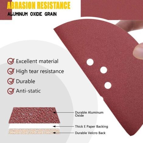 Disques de Ponçage 225 mm 50 Pièces 8 Trous Disques Abrasifs 225 mm Ronds Papier Abrasif for Ponceuse pour Cloisons Sèches Ponceuse Girafe (50 pièces -10xP40/60/80/120/240) (1/3)