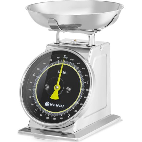 Balanza de cocina analógica con plato de acero de 5 kg (1/5)