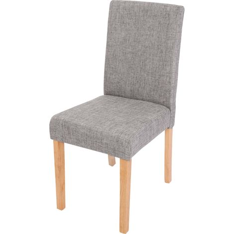 Esszimmerstuhl Littau, Küchenstuhl Stuhl, Stoff/Textil grau, helle Beine