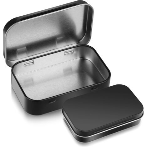 BUNTHAUS 2 Pièces Boîte rectangulaires en métal vides à charnière - Boîte vides en métal avec couvercles - Mini Metalldosen Portable pour Le Stockage de Bonbons, Bijoux, travaux manuels (1/4)