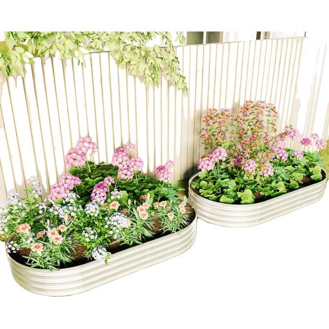 Jardin surélevé en métal, acier galvanisé, hauteur réglable, résistant aux intempéries, drainage optimal, adapté aux légumes et aux fleurs (1/5)