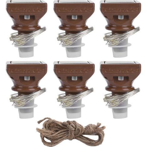 6PCS 20LED Solar String Lights tanche Lampe De Liège De Bouteille De Vin Pour La Décoration De Noce (1/4)