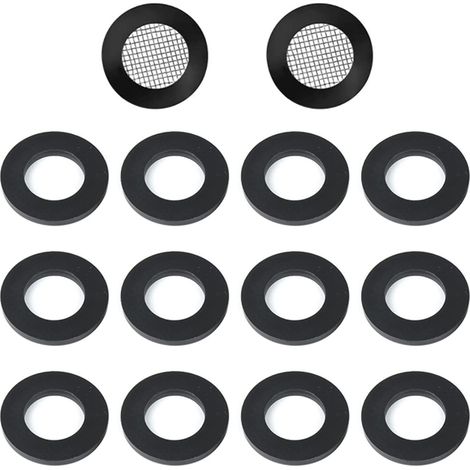 Joint D'étanchéité - Anneau En Caoutchouc Pour Robinet Et Douche - Compatible 1/2 Pouces - Lot De 14 Pièces Dont 2 O-Rings Et 2 Filtres En Acier Inoxydable (1/5)