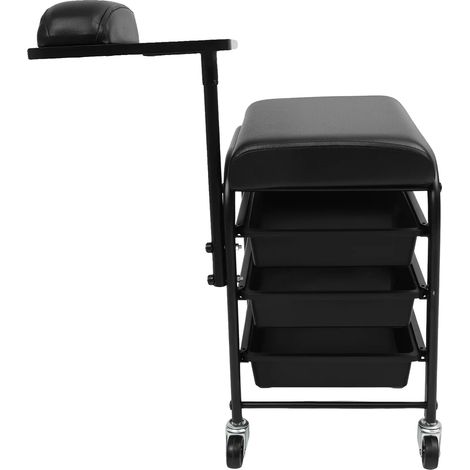 Carrello porta-unghie, materiale resistente, ampio spazio di archiviazione, nero (1/2)