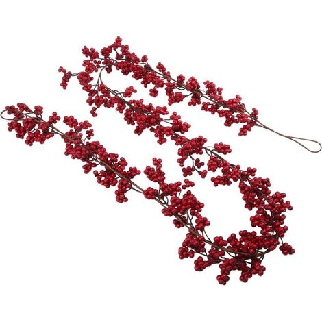 Ghirlanda di bacche rosse artificiali natalizie Burgundy Pip (1/4)