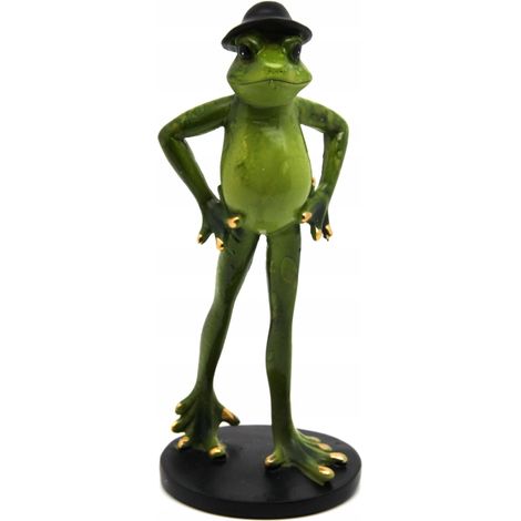 Grüne Froschfigur mit Hut ALS GESCHENK (1/5)