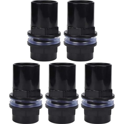 Connecteur de Tuyau D'eau D'aquarium Joint PVC Tube Droit Connecteur Réservoirs de Poissons Accessoires pour Aquarium Réservoir de Poissons 5 Pièces (32mm) (1/5)