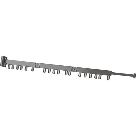 Wäscheständer aus Aluminiumlegierung, ausziehbar, für Balkonmontage, Wandmontage, kein Bohren erforderlich, mit Drehring, dreifach faltbar (1/5)